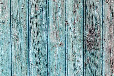 Spanien, Nahaufnahme einer blauen Holzfassade, lizenzfreies Stockfoto