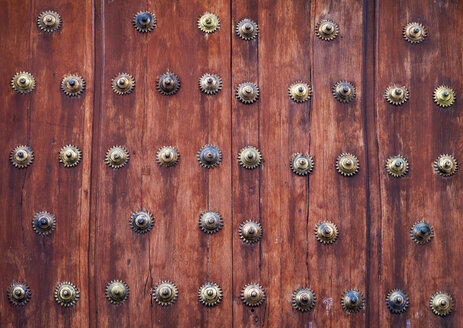 Spain, Wooden door, close up - WVF000362