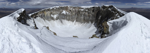 Chile, Blick auf den Vulkan Parinacota, lizenzfreies Stockfoto