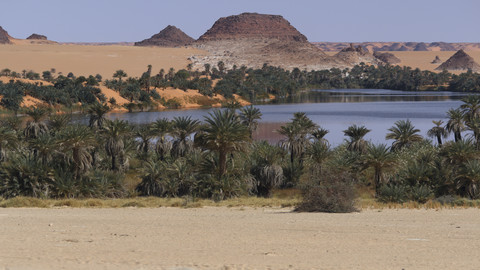 Afrika, Tschad, Blick auf den Katam-See, lizenzfreies Stockfoto