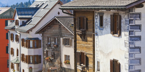 Switzerland, Laax, view of houses - WDF001713