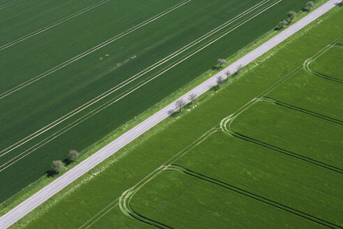 Deutschland, Blick auf grüne Felder und Straße - FBF000020