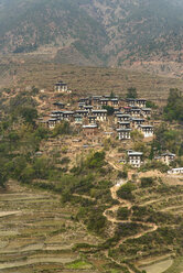 Bhutan, View of old indian village near Wangdue - HL000121