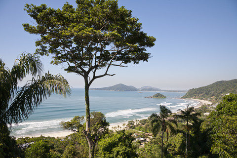 Brazil, View of Guaruja beach stock photo