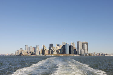 USA, New York State, New York City, Blick auf Lower Manhattan mit Hudson River - RUEF001025