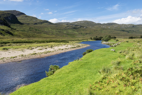 Vereinigtes Königreich, Schottland, Blick auf den Fluss Strathmore, lizenzfreies Stockfoto