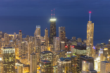 USA, Illinois, Chicago, Blick vom Willis tower über chicago - FO005096