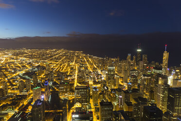 USA, Illinois, Chicago, Blick vom Willis Tower auf den Michigansee - FO005097