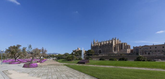 Spanien, Mallorca, Palma, Blick auf die Kathedrale La Seu - AM000272