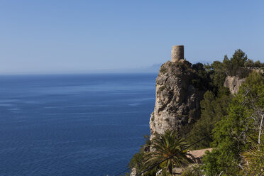 Spain, Mallorca, View of Torre de Ses Animes tower at Balearic Islands - AMF000249