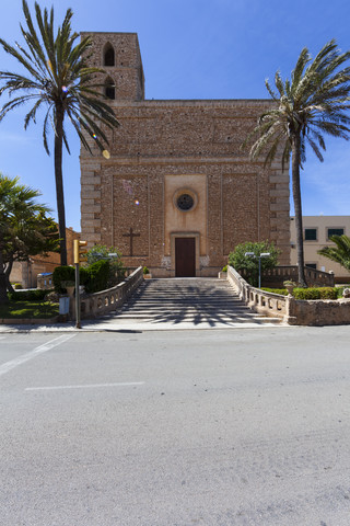 Spanien, Mallorca, Region Horta von Porto Colom, Kirche, lizenzfreies Stockfoto