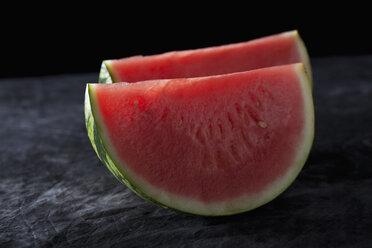 Slices of watermelon on textile, close up - CSF019332