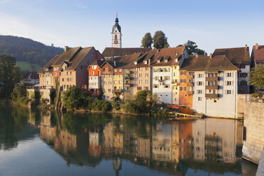 Germany, Switzerland, View on Laufenburg at River Rhine - MSF002940