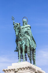Hungary, Budapest, Statue of king of Fishermans Bastion - MAB000091