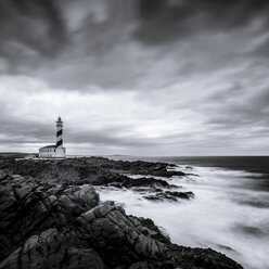 Spain, Menorca, Favaritx, View of lighthouse at sunset - SMA000148