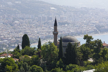 Turkey, Alanya, View of Suleymaniye Mosque at Alanya Castle - SIE004023