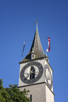 Schweiz, Zürich, Blick auf die St. Peterskirche - JHEF000003