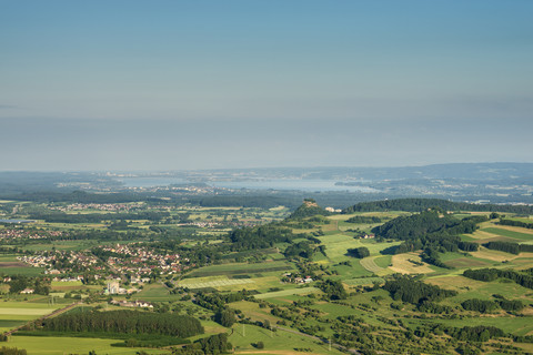 Germany, Baden Wuerttemberg, View of Hegau landscape and Lake Constance stock photo