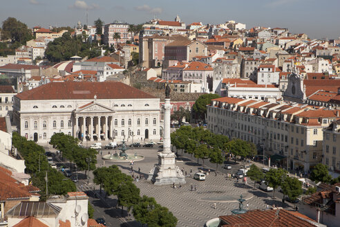 Portugal, Lissabon, Blick auf den Rossio-Platz - SKF001307