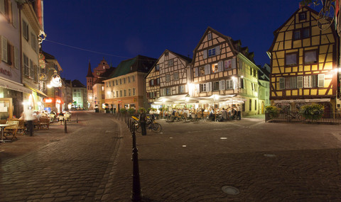 Frankreich, Colmar, Blick auf den Platz des alten Zolls, lizenzfreies Stockfoto