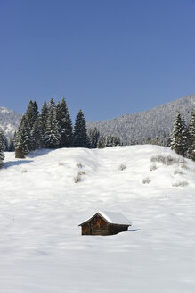 Deutschland, Bayern, Blick auf Buckelwiesen im Winter - LH000187