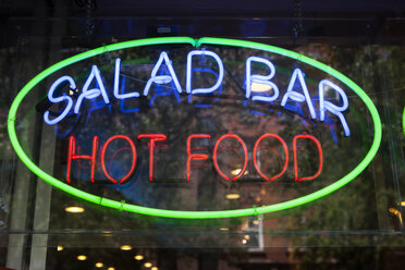 Neonschild Salatbar warmes Essen - SKF001502