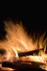 Burning campfire at night - CRF002451