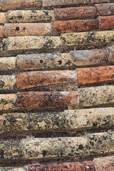 Portugal, Lagos, Old bricks roof, close up - WDF001845