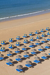 Portugal, Lagos, Empty beach loungers - WDF001840