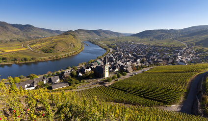 Deutschland, Rheinland Pfalz, Ansicht der Stadt Bremm an der Mosel - AMF000841