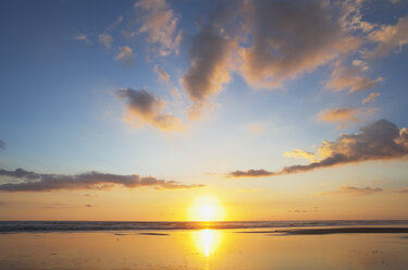 Neuseeland, Blick auf Piha Beach bei Sonnenuntergang - GWF002359