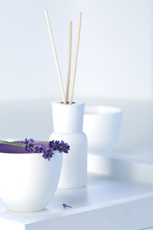 Lavender flowers with aroma sticks in tray - ASF005087