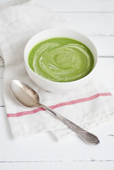 Wild garlic soup on napkin, close up - CZF000007