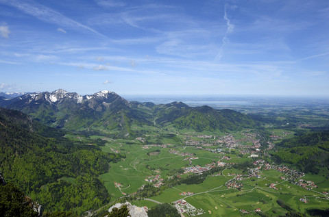 Deutschland, Bayern, Ruhpolding, Blick auf den Chiemgau, lizenzfreies Stockfoto