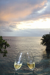 Champagne flute against beach - KRP000005