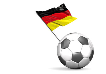 Fußball Flagge von Deutschland gegen weißen Hintergrund - ALF000092