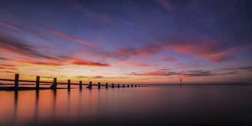 UK, Scotland, Edinburgh, Portobello, Sunset at beach - SMAF000164