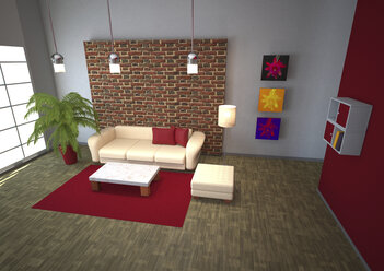 3d rendering modernes Wohnzimmer - ALF000100