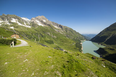 Österreich, Mooserboden mit dem See Wasserfallboden und dem Kitzsteinhorn - STSF000097