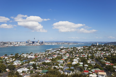 Neuseeland, Blick auf die Skyline von Auckland, lizenzfreies Stockfoto