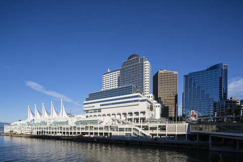 Canada, British Columbia, Vancouver, Skyscrapers at Canada Place stock photo