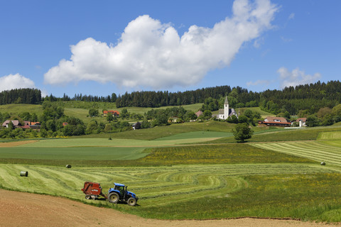 Austria, Carinthia, View of Deinsberg village near Guttaring stock photo