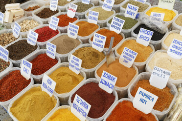 Turkey, Fethiye, Spices at market - SIE004312