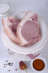 Raw pork chop with spices - ODF000416