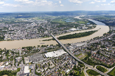 Germany, Rhineland-Palatinate, Weissenthurm Neuwied, Bridge above River Rhine, aerial photo - CSF019952