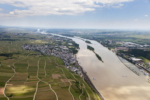 Deutschland, Ansicht von Rüdesheim und Kempten am Rhein, Luftbild - CSF019966