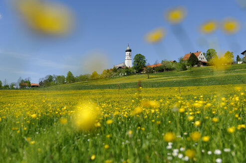 Deutschland, Oberbayern, Tölzer Land, Gaissach mit der Pfarrkirche St. Michael - LB000268