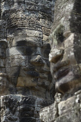 Asia, Cambodia, Siem Reap, Angkor Thom, face tower with faces of Bodhisattva - FLK000065