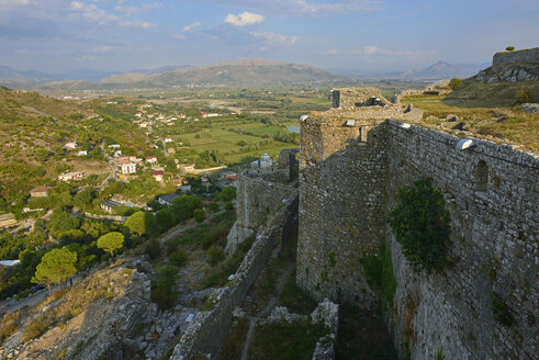 Albanien, Shkodra, Blick von der Burg Rozafa auf das Drina-Tal - ES000538