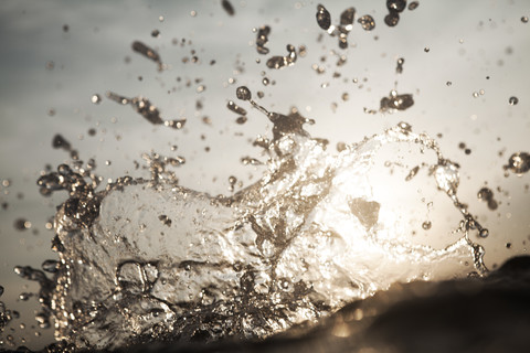 Croatia, Mediterranean Sea, ocean, water splash stock photo